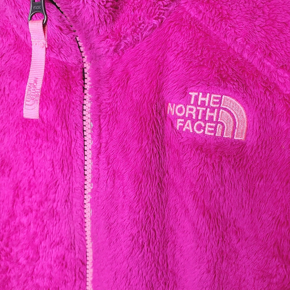 30) THE NORTH FACE Pink/Pink Mock Neck Fuzzy Jacket Kid's Sz. M 10/12 - Picture 7 of 7